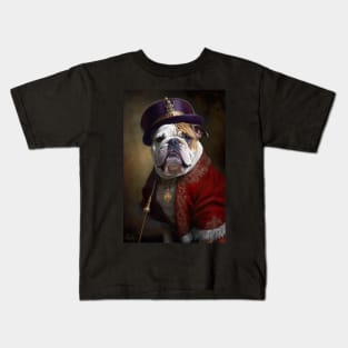 English Bulldog Beefeater Classic Dog Portrait Kids T-Shirt